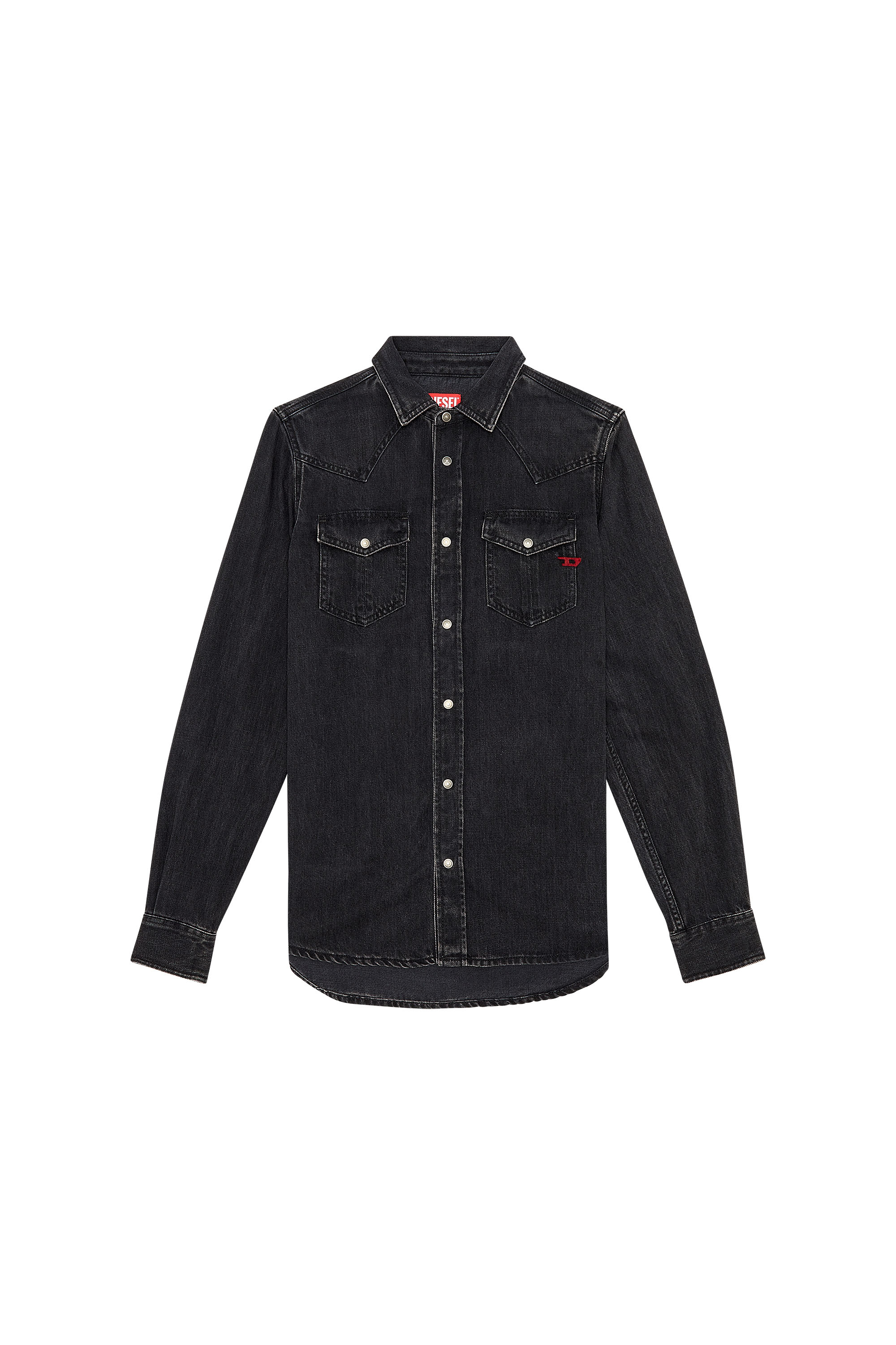 Diesel - D-VEGA, Man's Overshirt in Tencel denim in Black - 2