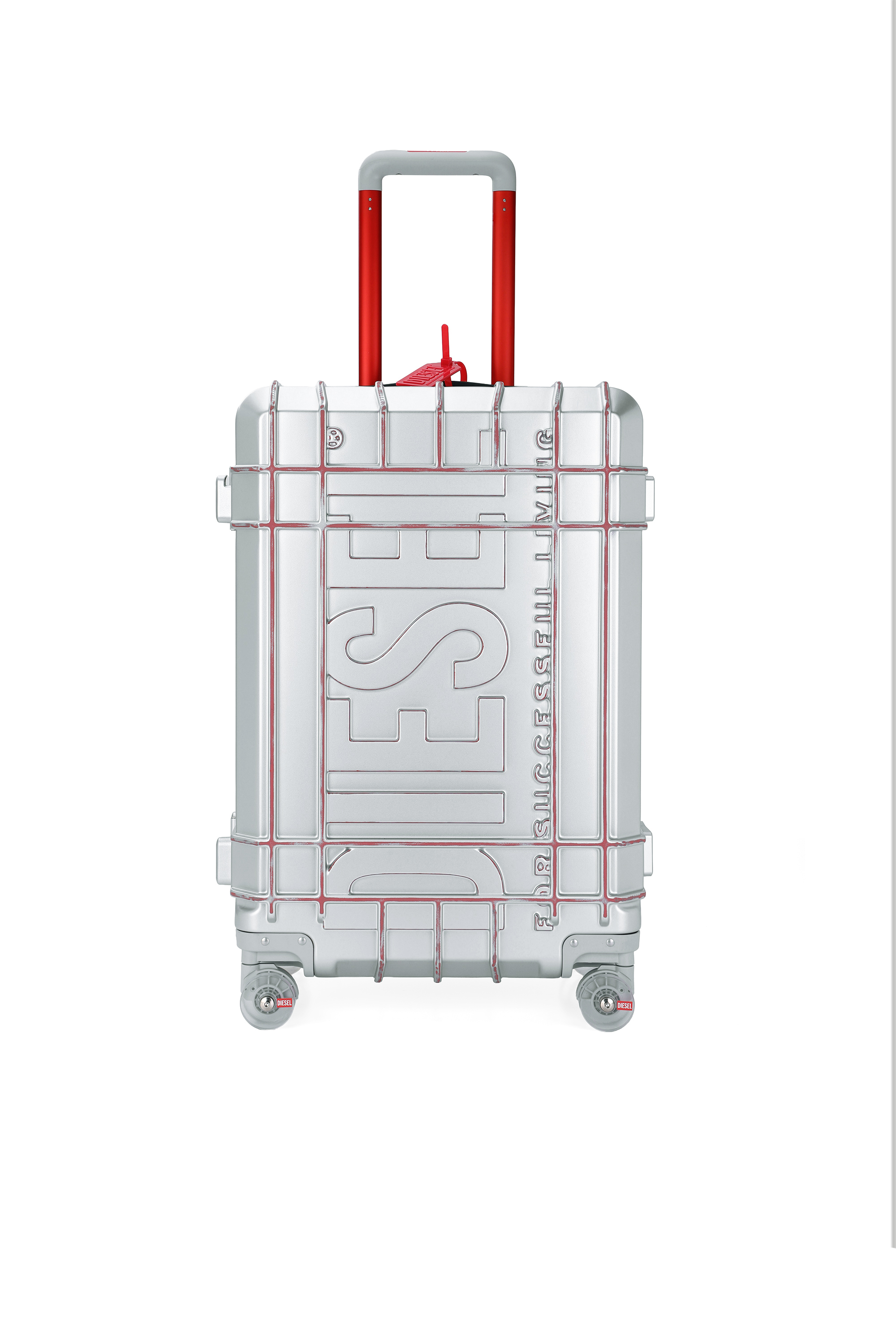 Diesel - DIESEL PC STRONG IMAGE TROLLEY- DSL003, Unisex's Rugged carry‑on suitcase 24" in Silver - 1