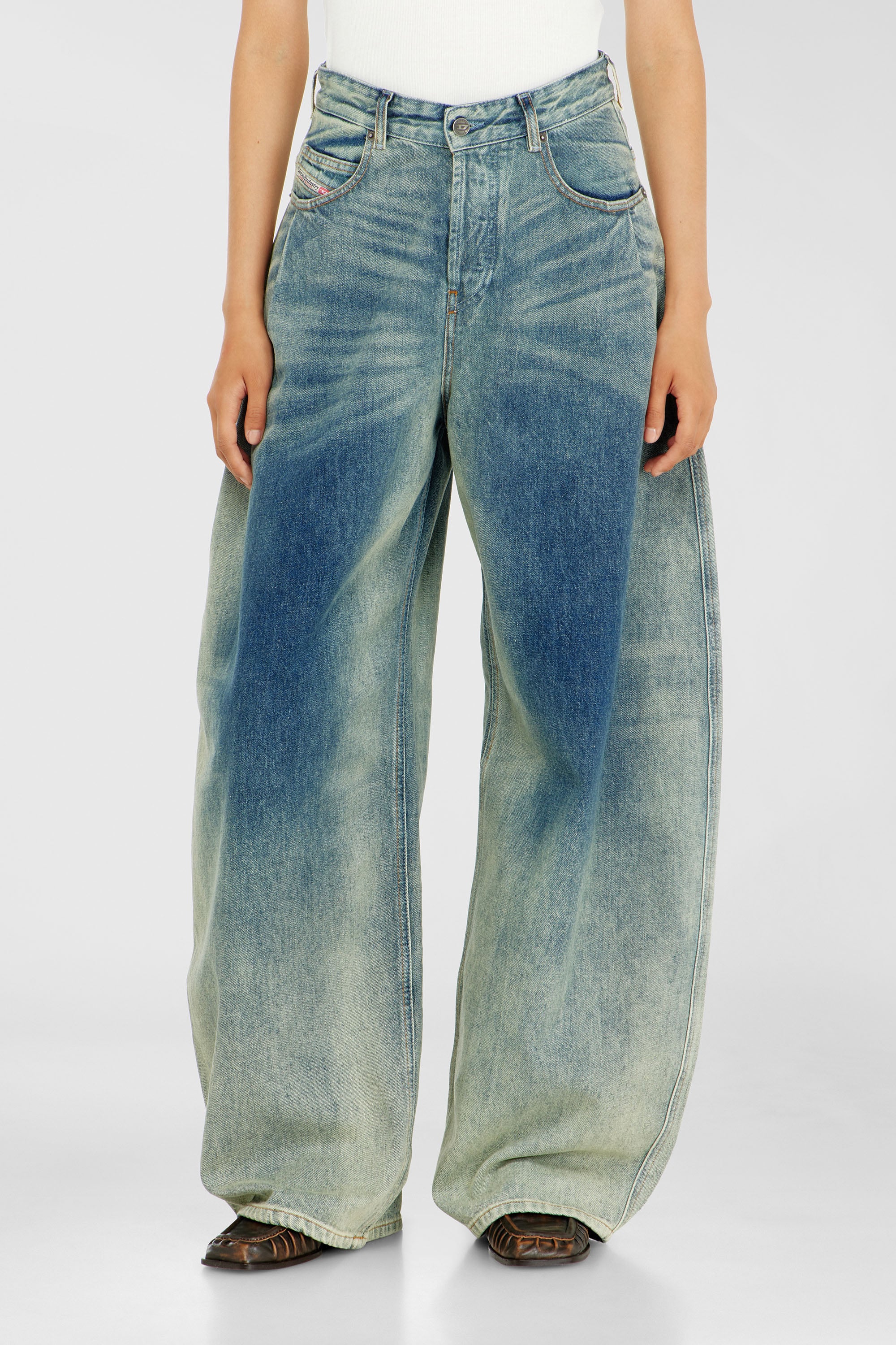 Diesel - Woman's Relaxed Jeans 1987 D-Khelz 007EF, Medium blue - 1