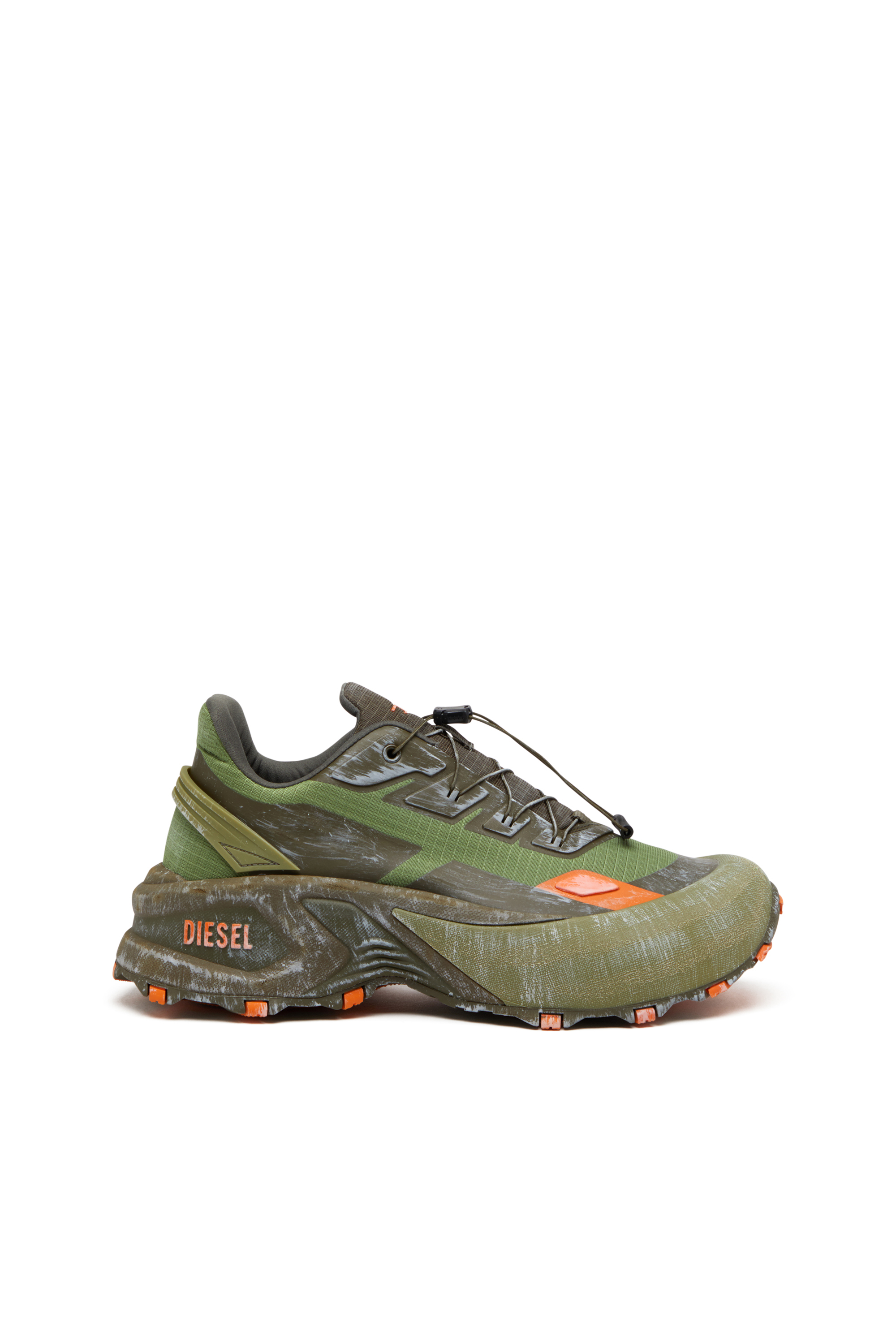 Diesel - D-CAGE RUNNER, Man's Cage sneaker in Green/Orange - 1