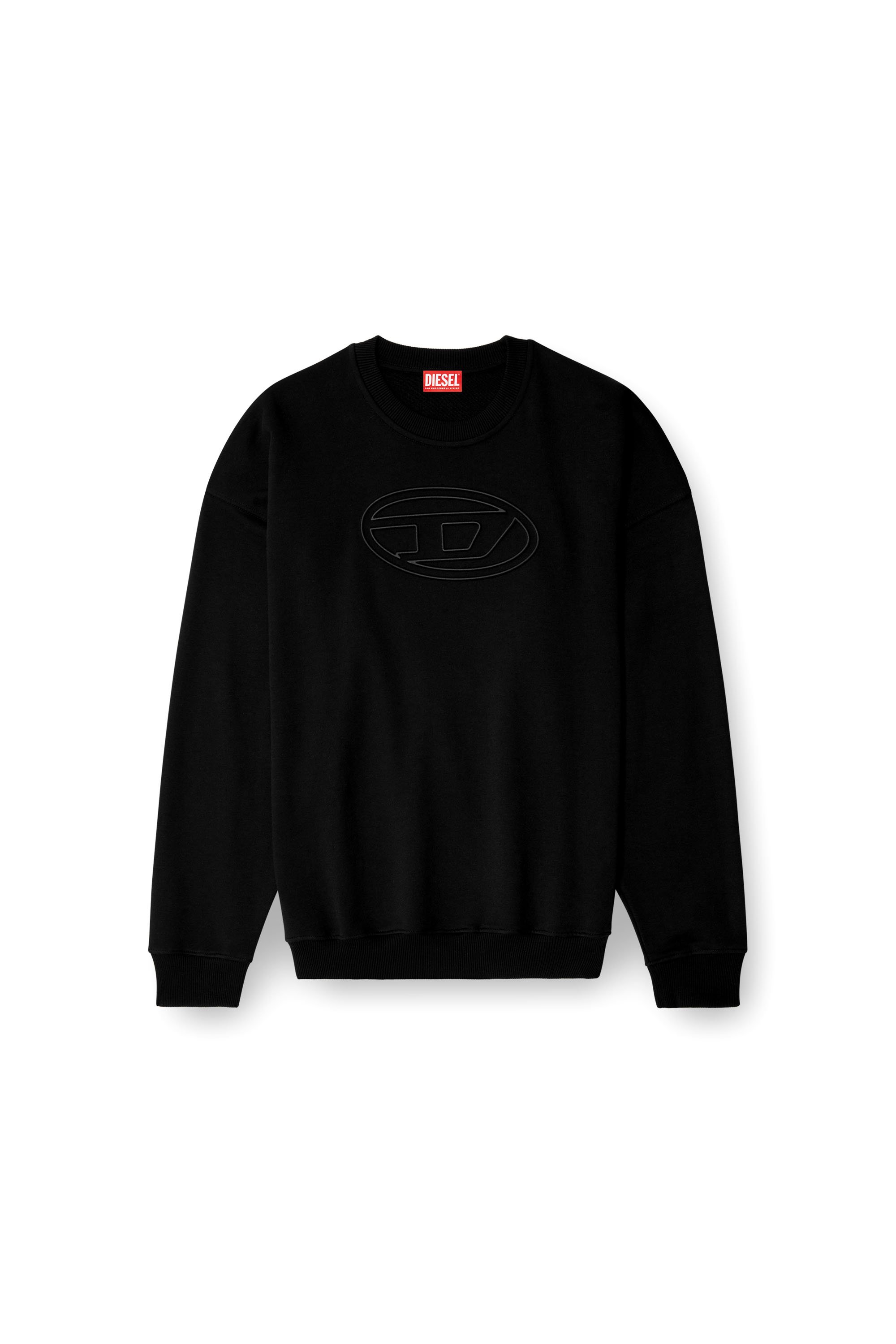 Diesel - S-MART-BIGOVAL, Man's Sweatshirt with embossed Oval D in Black - 3