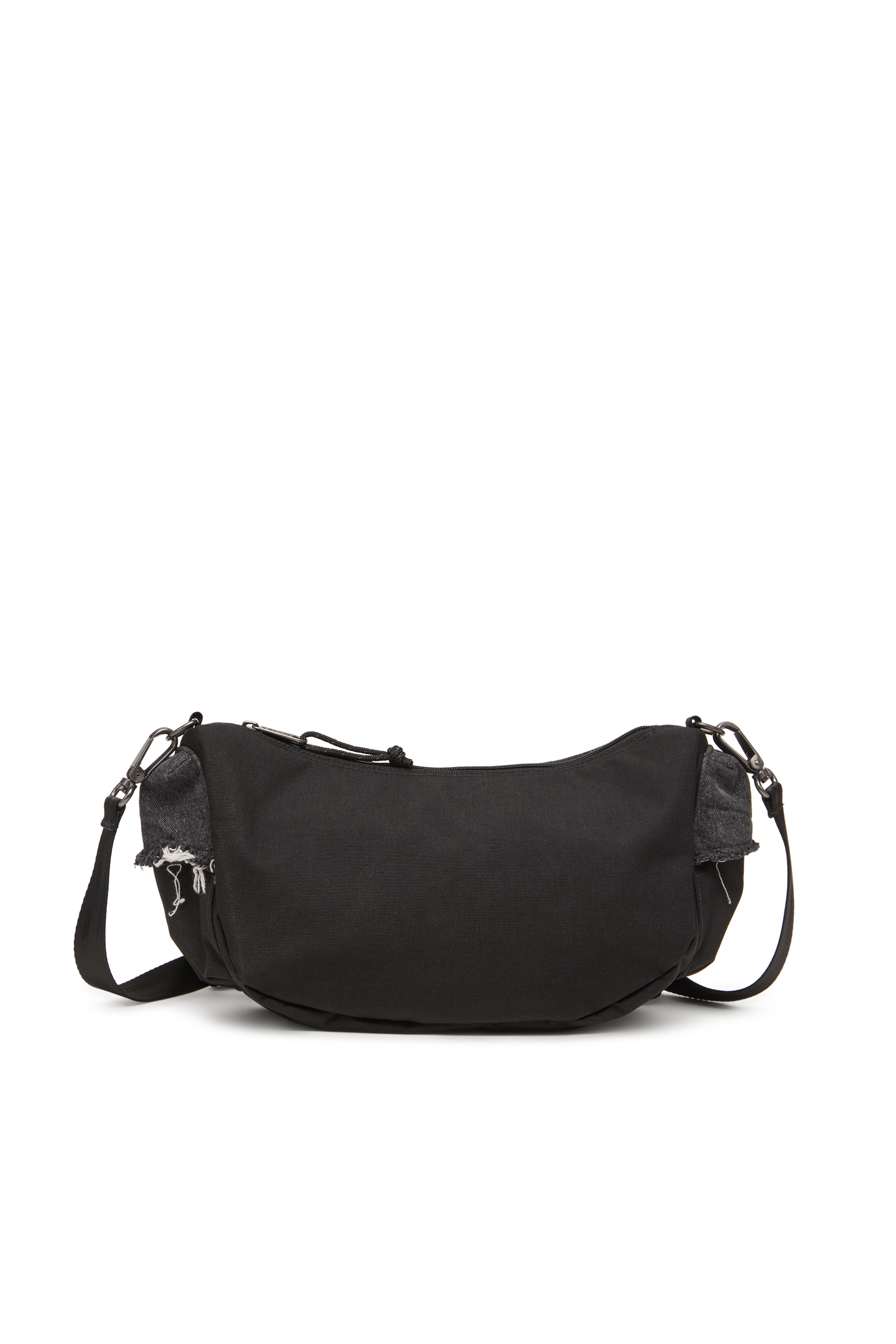 Diesel - DIESEL SHOULDER BAG, Unisex's Shoulder bag in destroyed denim and CORDURA® in Black - 2