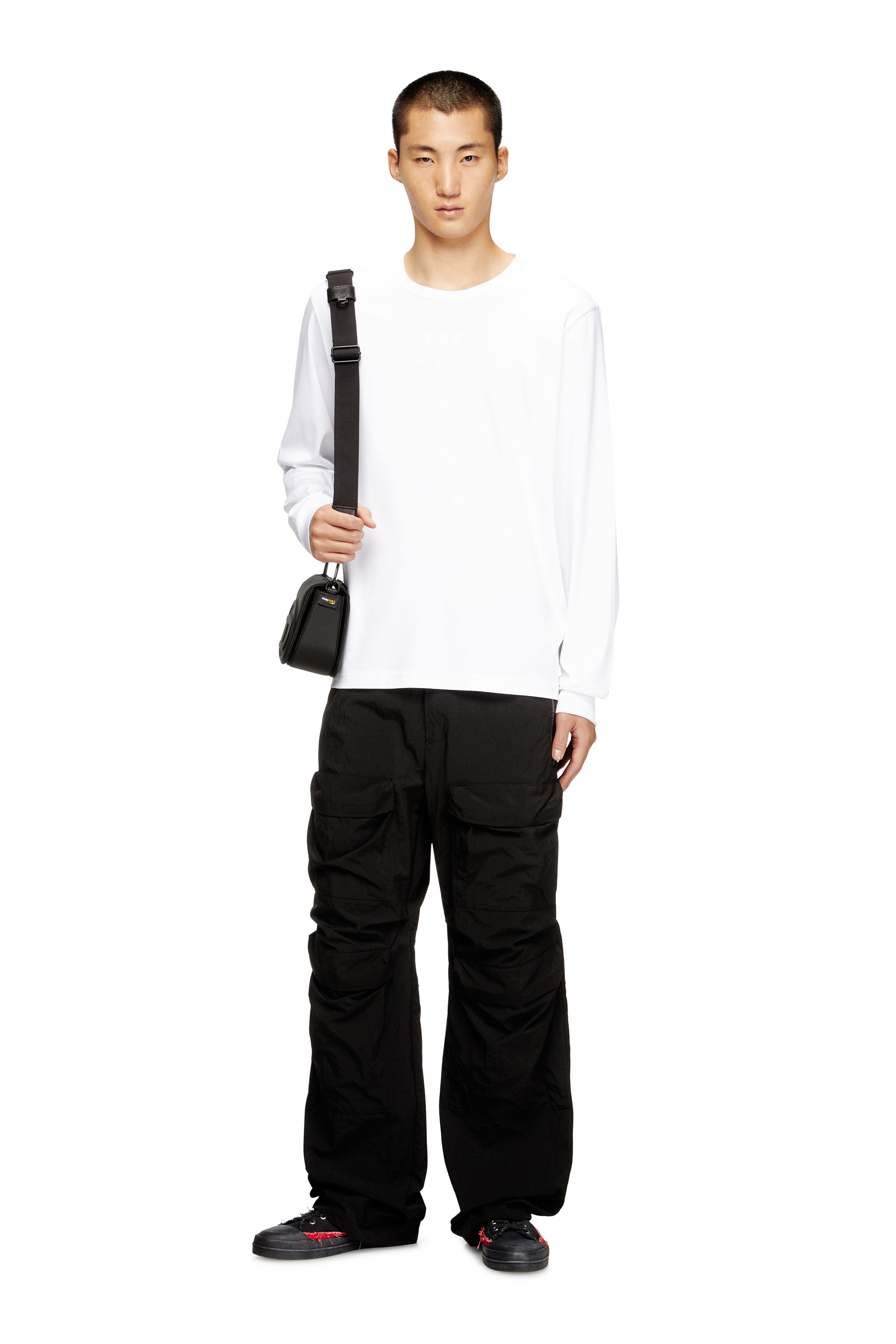 Diesel - T-MADJUST-LS-T1, Man's Long-sleeve cotton t-shirt in White - 2