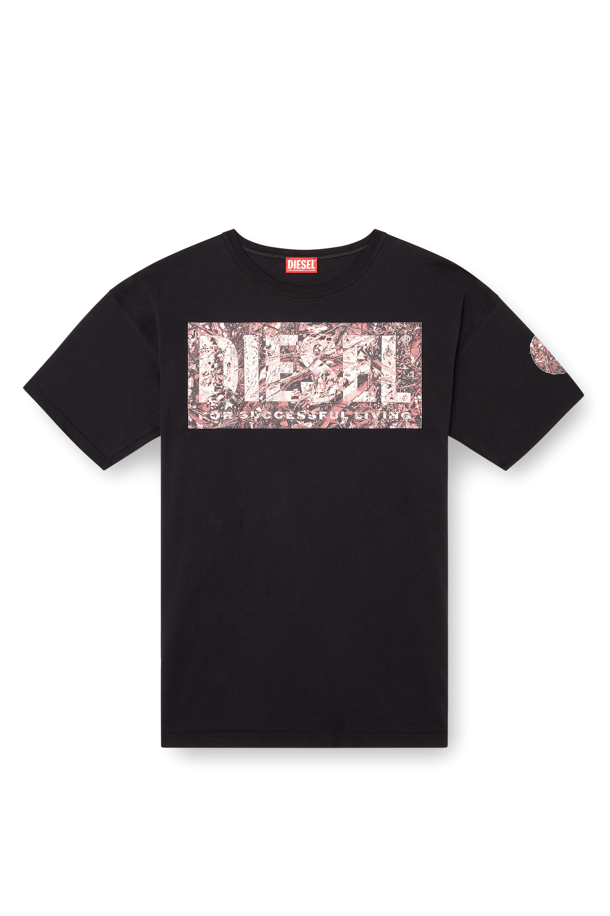 Diesel - T-BOXT-R22, Man's T-shirt with large gabardine patch logo in null - 3