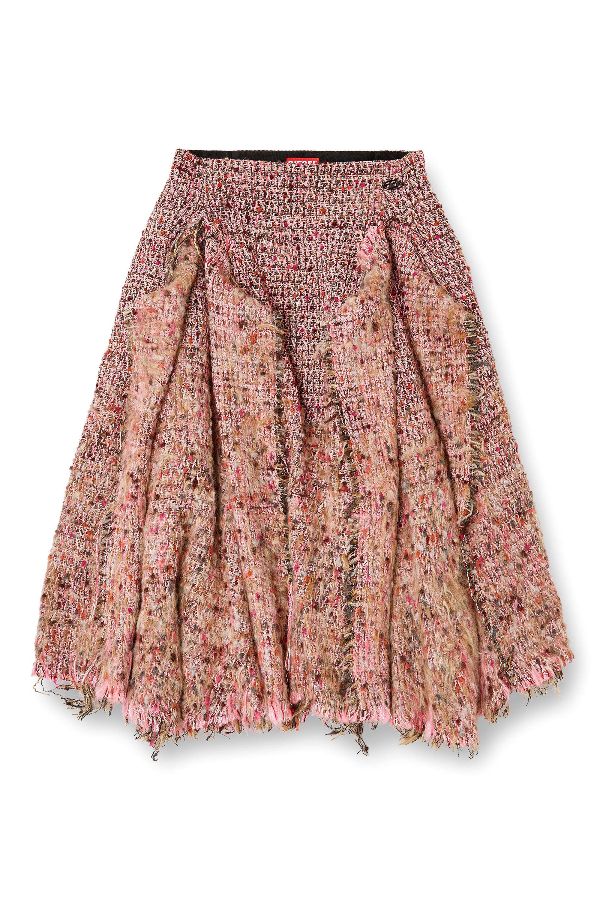 O-RIELLA, Pink Diesel - O-RIELLA, Woman's Brushed bouclé skirt with frayed hem in Pink - 2