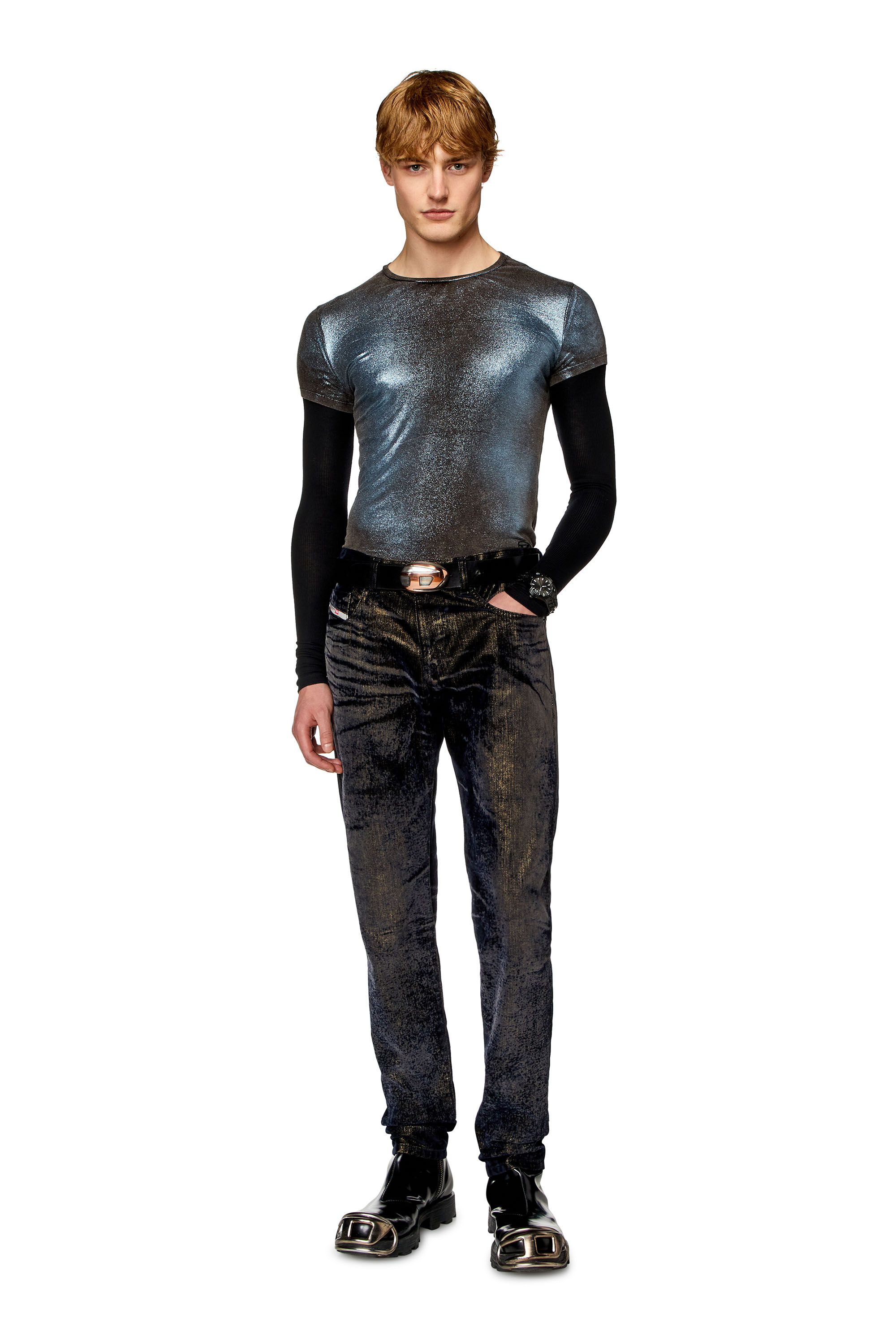 Slim Jeans 2019 D-Strukt 09I49, Black/Dark grey Diesel - Man's Slim Jeans 2019 D-Strukt 09I49, Black/Dark grey - 1