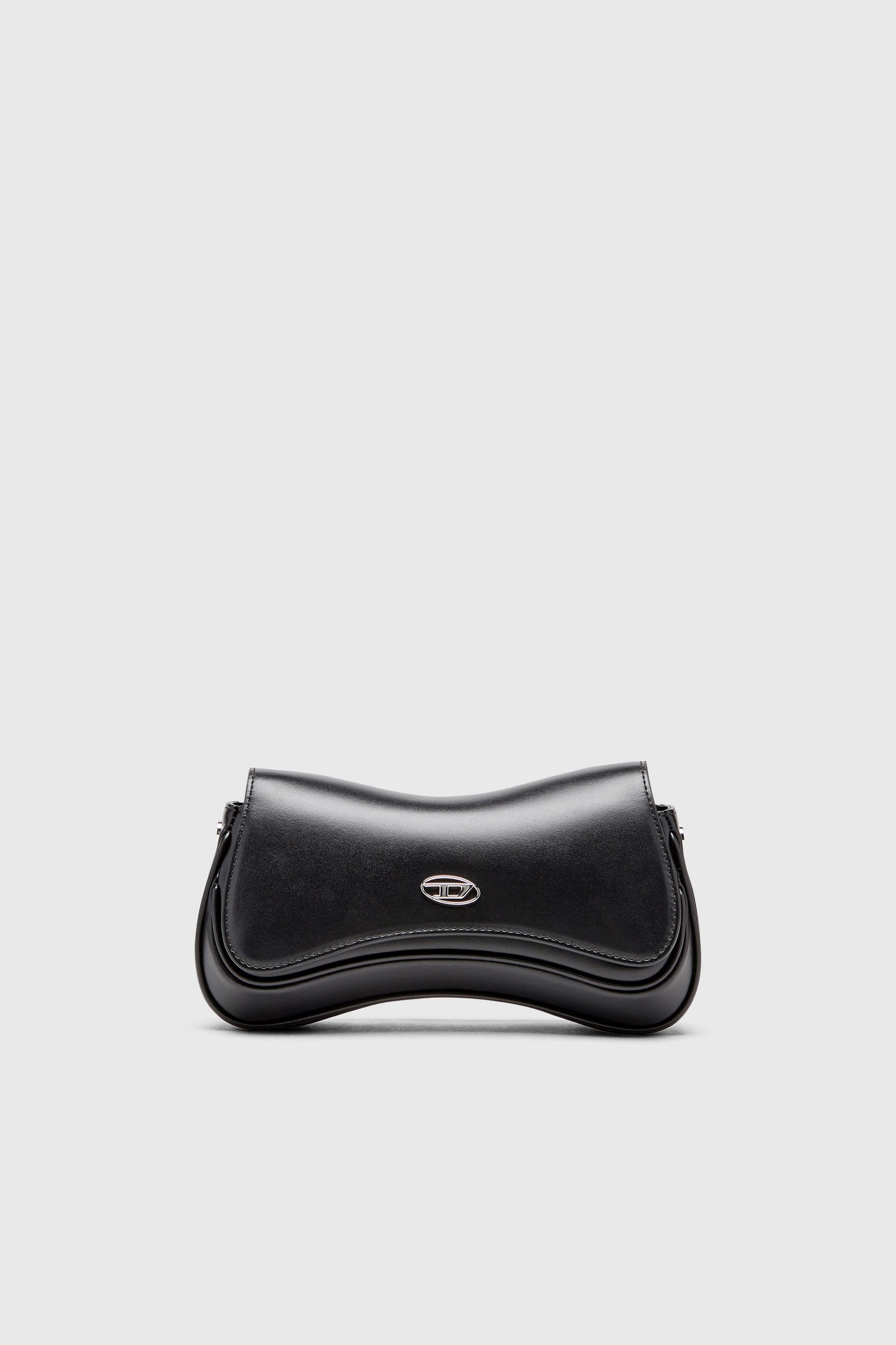 Diesel - PLAY CLUTCH, Woman's Play-Semi gloss leather shoulder bag in Black - 2