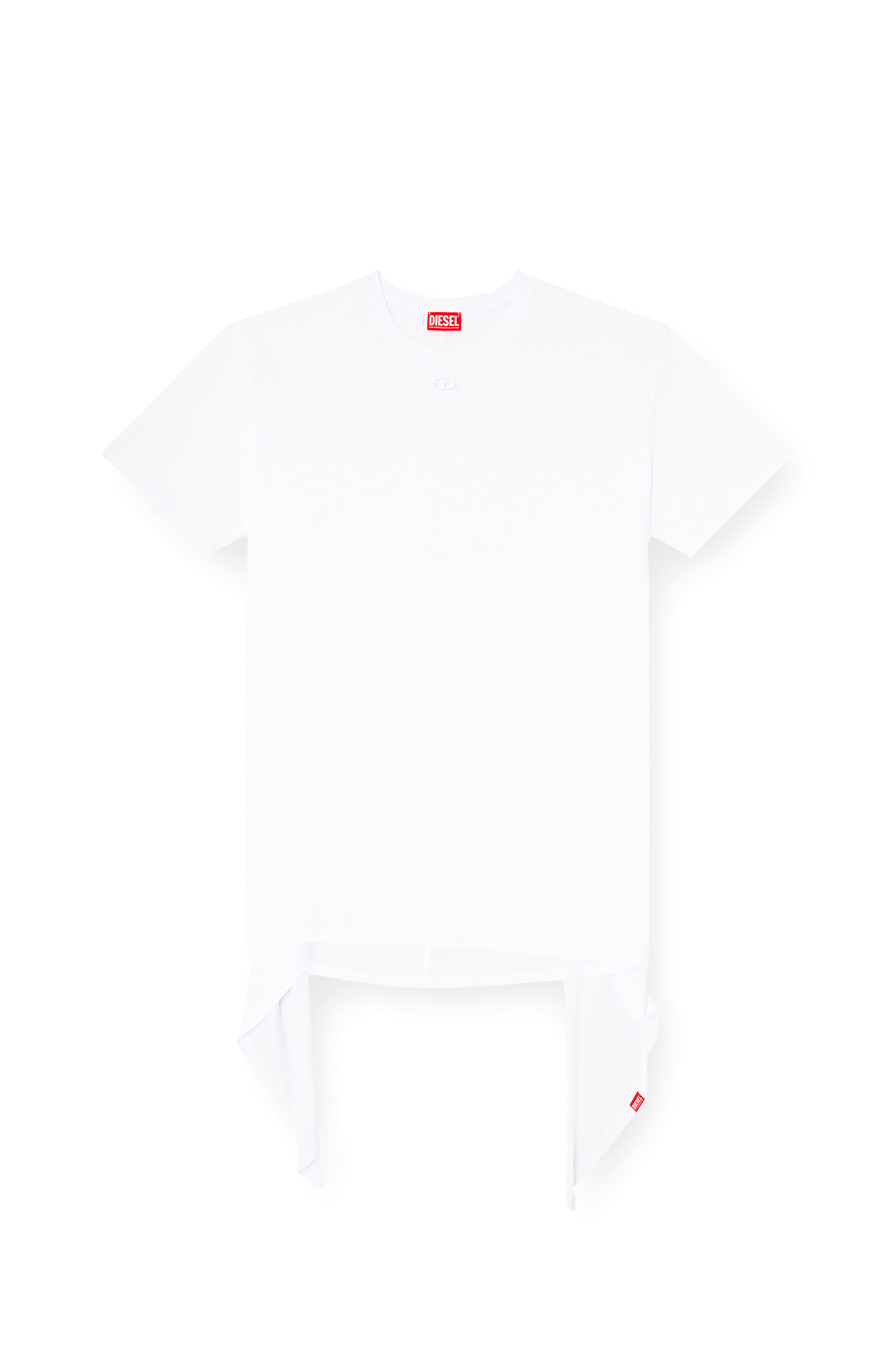 Diesel - D-EIVOR, Woman's T-shirt dress with tie front in White - 2