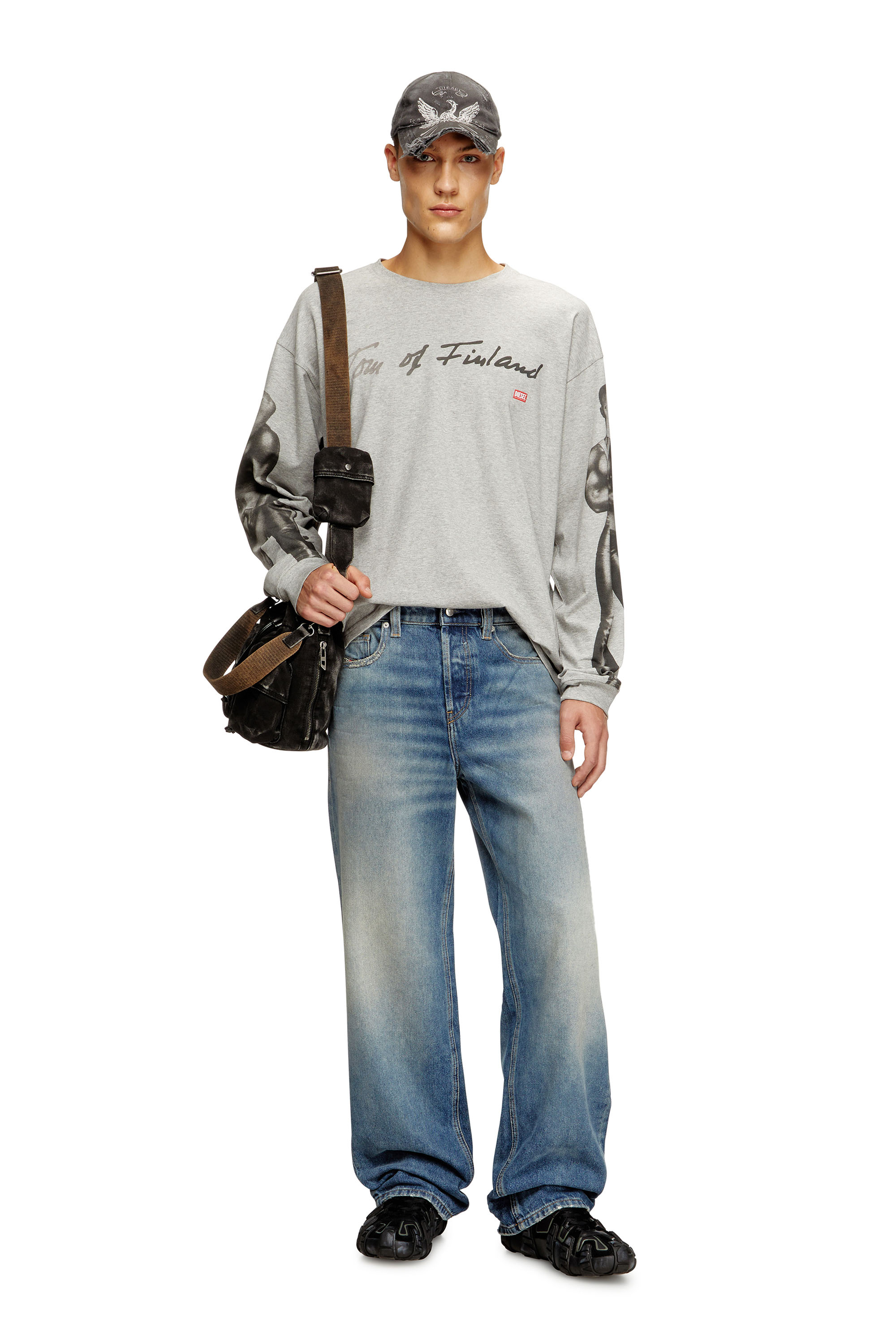 Diesel - PR-T-BOXT-LS-TOM25, Unisex's Long-sleeve T-shirt with graphic print in Grey - 3