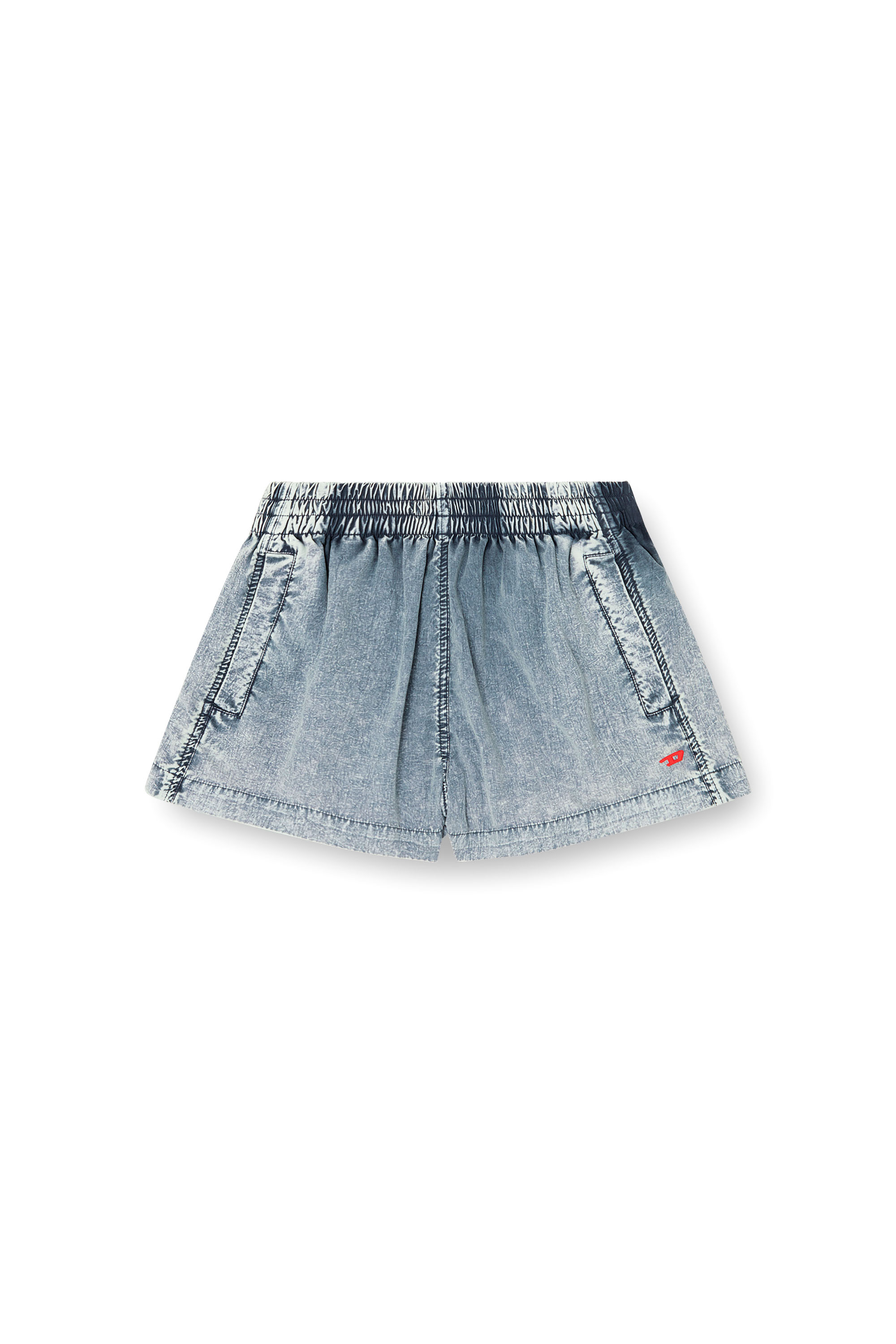Diesel - S-OUND, Woman's Boxer shorts in treated Taslan in Light Blue - 3