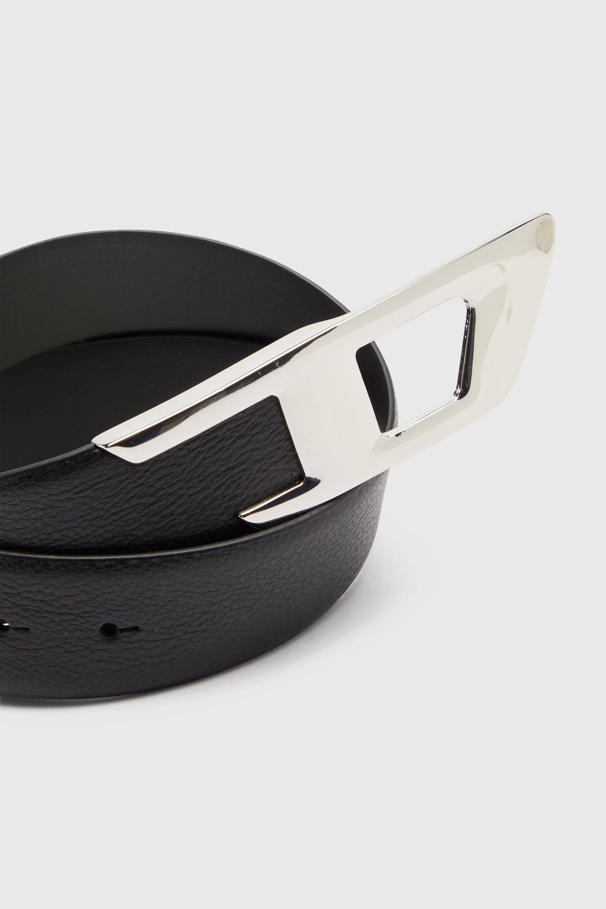 Diesel - B-D LOGO 2.0 40, Unisex's 4cm leather belt with D buckle in Black - 3