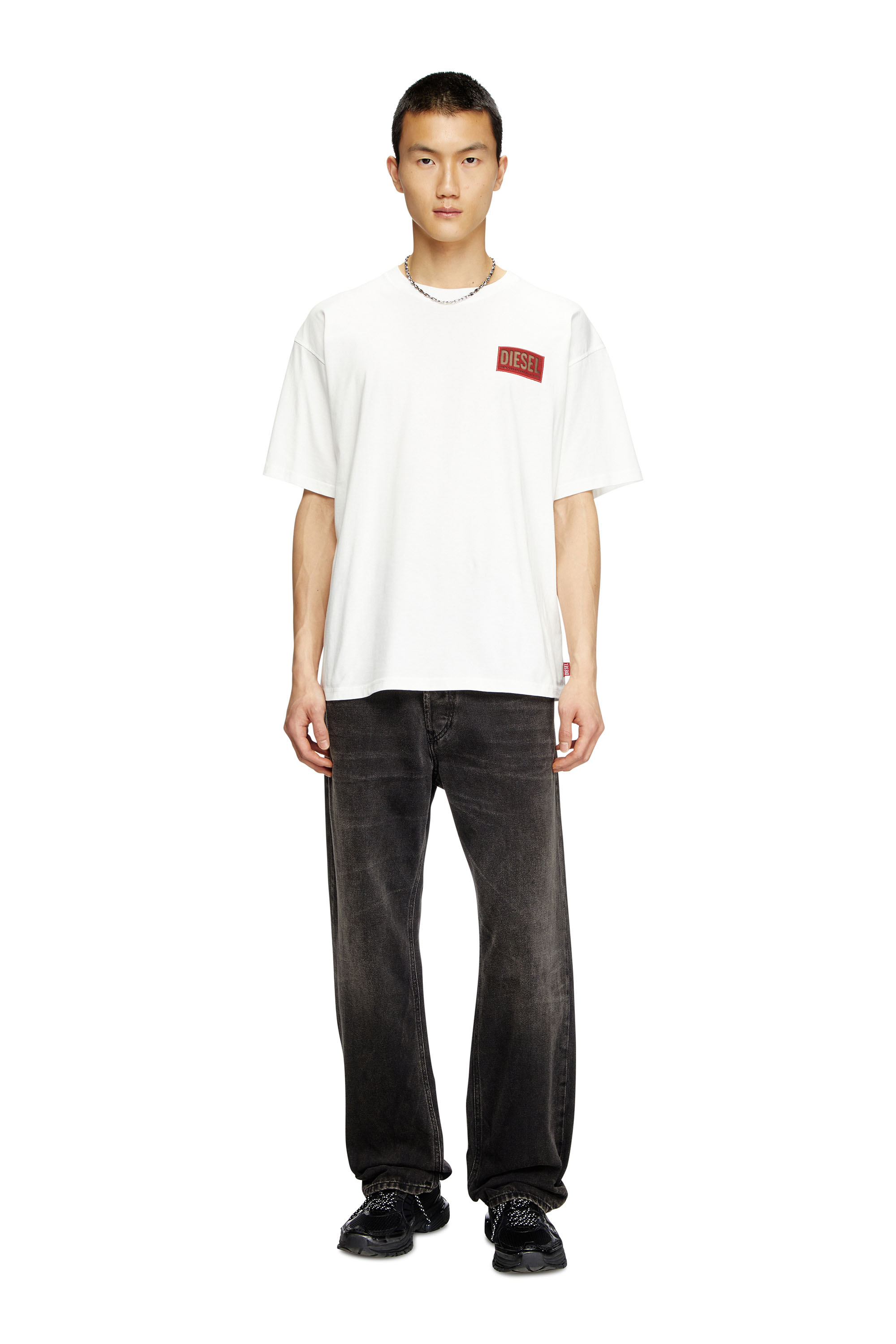 Diesel - T-BOXT-R31, Man's T-shirt with logo patch in White - 1