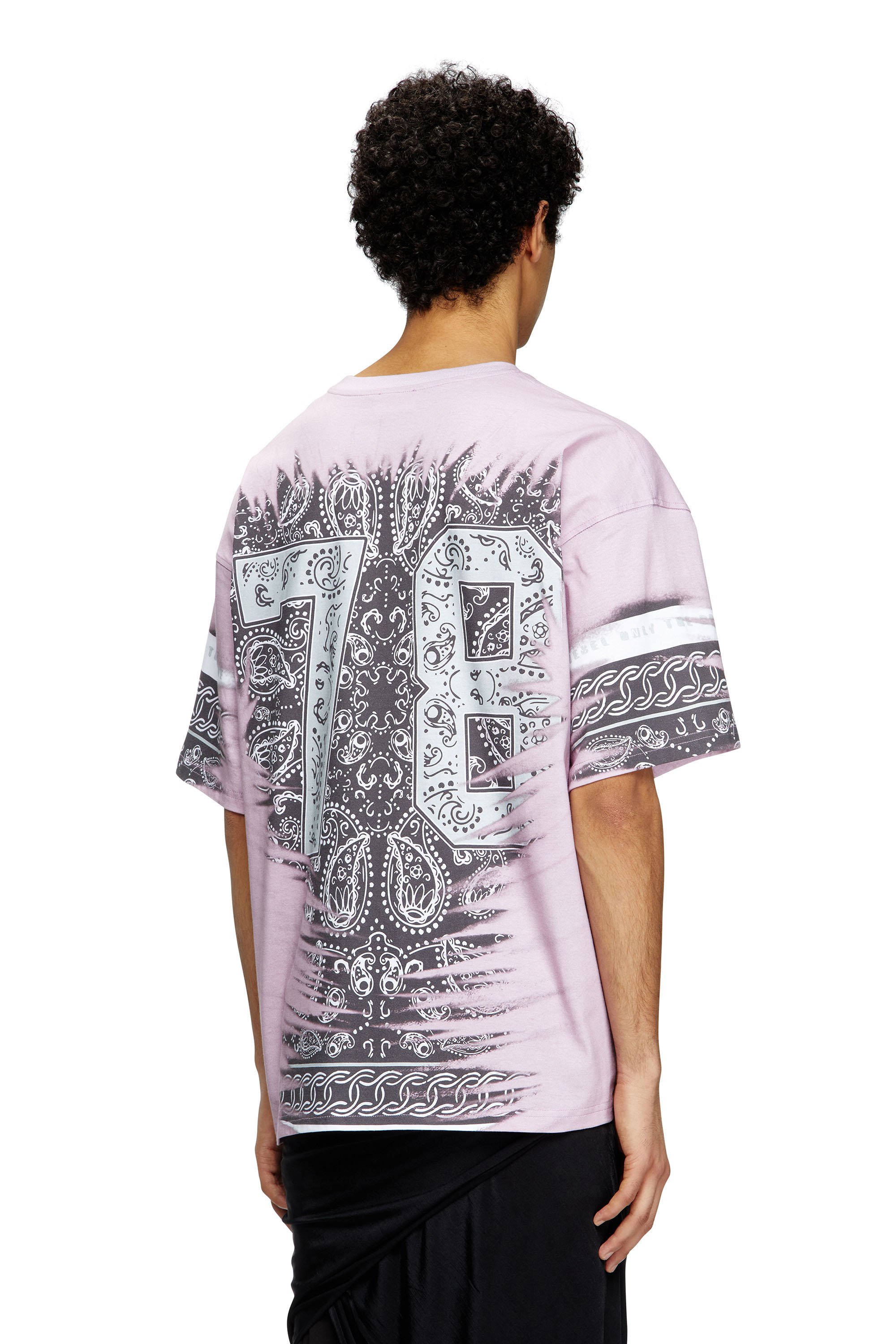 Diesel - T-BOXT-78-R1, Man's T-shirt with 78 bandana print in Pink - 4