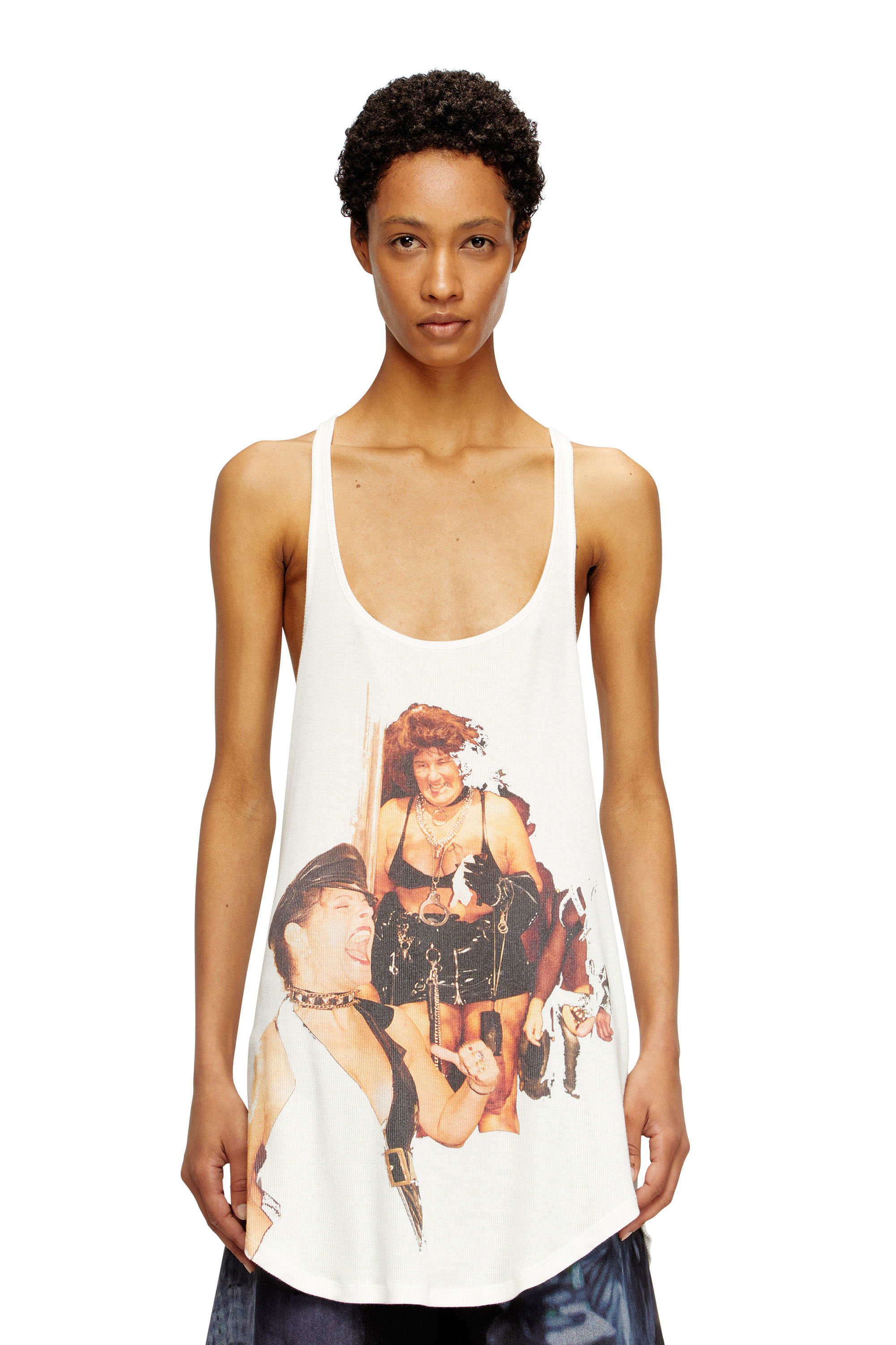 Diesel - PR-T-SHANRY-W-TOM25, Unisex's Tank top with graphic print in White - 1