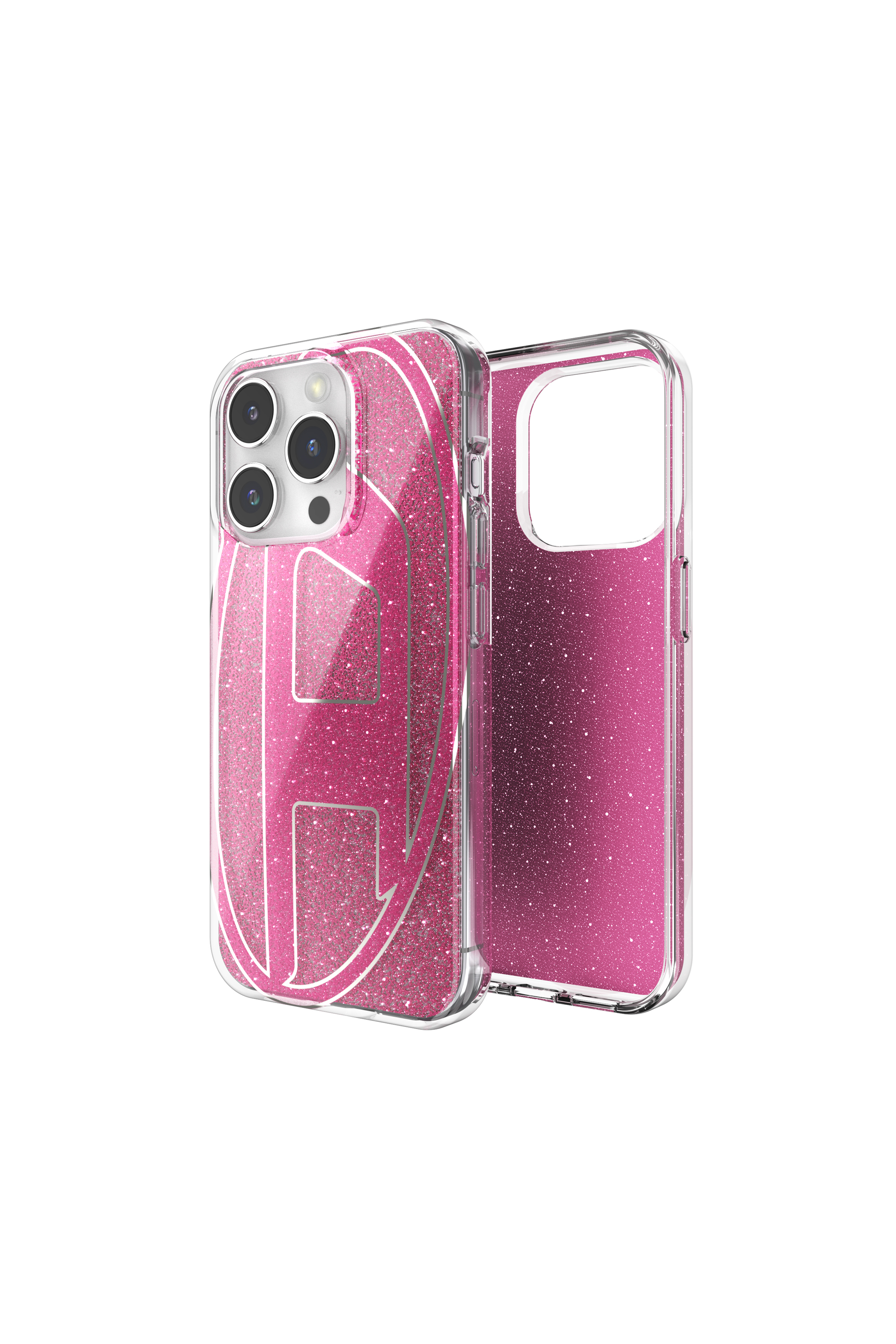 Diesel - 60036 AOP CASE, Unisex's Glitter Case for iP 15 Pro in Pink - 1