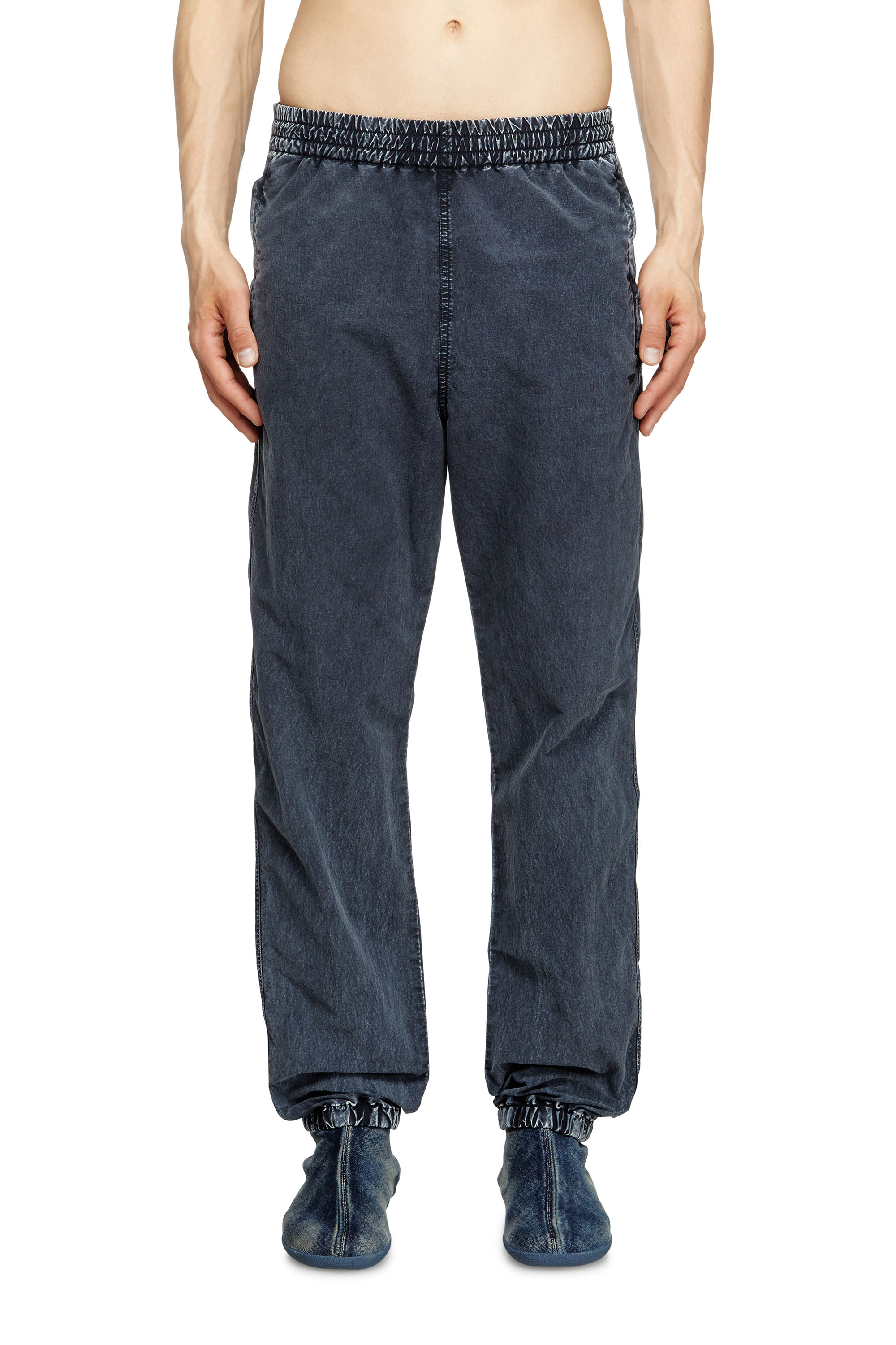 Diesel - P-WILSON, Man's Pants in recycled nylon taslan in Dark Blue - 1