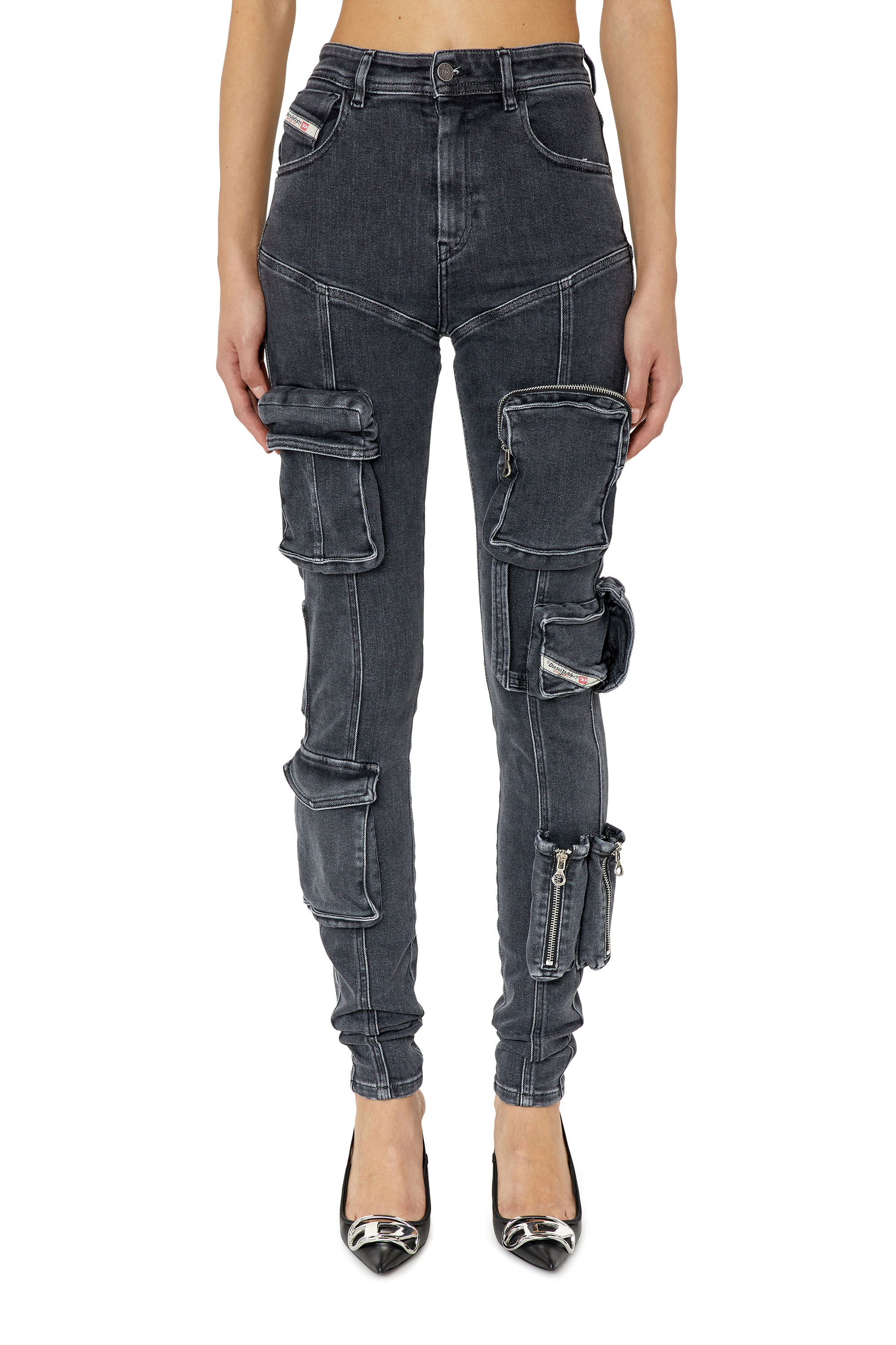 Diesel - Super skinny Jeans 1984 Slandy-High 09F27, Black/Dark grey - Image 1